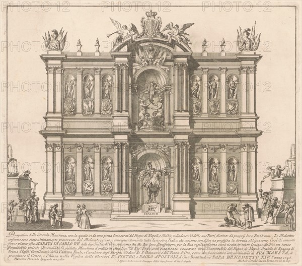 The Seconda Macchina for the Chinea of 1746: The Territories of the Kingdom of Naples, 1746. Creator: M Sorello.