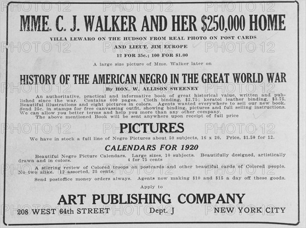 'History of the American Negro in the Great World War'; By Hon. W. Allison Sweeney, 1918-1922. Creator: Unknown.