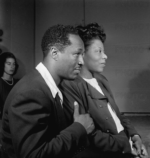 Portrait of Josh White and Mary Lou Williams, WMCA, New York, N.Y., ca. Oct. 1947. Creator: William Paul Gottlieb.