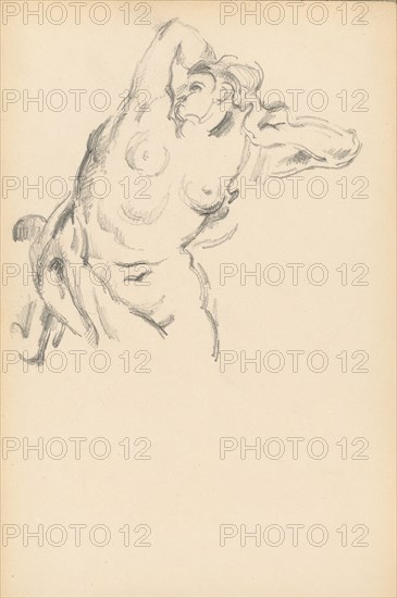 Study of the Allegorical Figure Bellona in Rubens' "The Apotheosis of Henri IV", 1883/1886. Creator: Paul Cezanne.