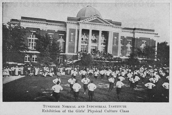 Tuskegee Normal and Industrial Institute; Exhibition of the girls' physical culture class, 1922. Creator: Unknown.