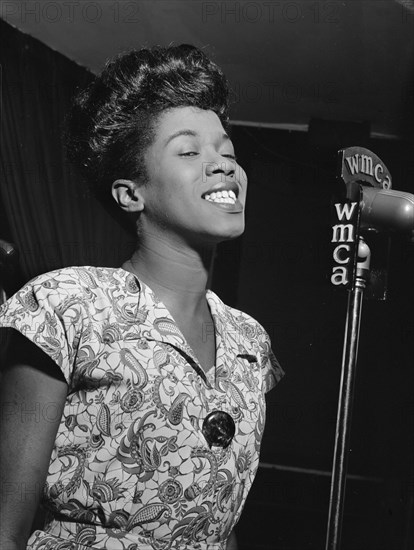 Portrait of Sarah Vaughan, Café Society (Downtown), New York, N.Y., ca. Sept. 1946. Creator: William Paul Gottlieb.