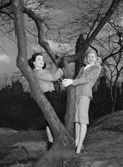 Portrait of Doris Day and Kitty Kallen, Central Park, New York, N.Y., ca. Apr. 1947. Creator: William Paul Gottlieb.