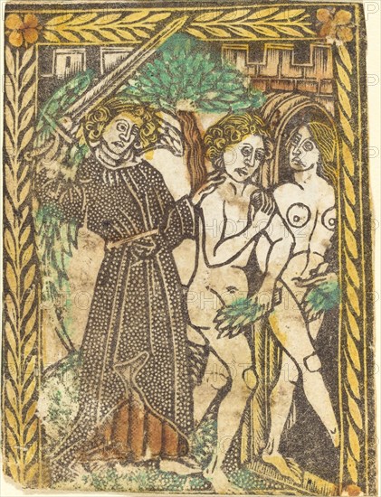 The Expulsion from the Garden of Eden, 1460/1480. Creator: Master of the Borders with the Four Fathers of the Church.