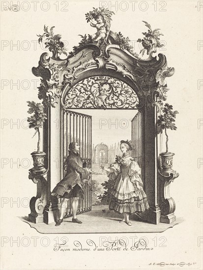 Façon moderne d'une Porte de Jardin (A Garden Door in the Modern Style), c. 1755/1760. Creator: Johann Esaias Nilson.
