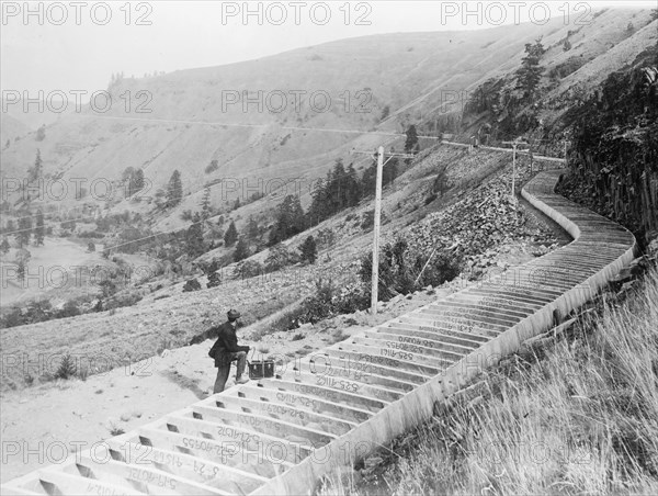 Bureau Of Reclamation - Tieton Canal, Yakima Valley Project, Washington, 12 Miles Long, 1912. Creator: Harris & Ewing.