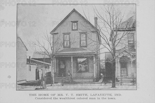 The home of Mr. V. T. Smith, Lafayette, Ind.; Considered the wealthiest Colored man in the town,1907 Creator: Unknown.