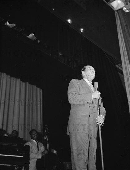 Portrait of Duke Ellington and Junior Raglin, Howard Theater(?), Washington, D.C., 1938. Creator: William Paul Gottlieb.