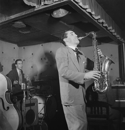 Portrait of Charlie Ventura and Dave Tough, Three Deuces, New York, N.Y., ca. Apr. 1947. Creator: William Paul Gottlieb.