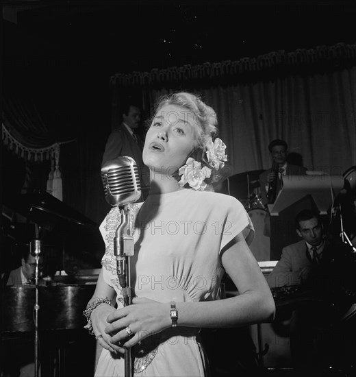 Portrait of June Christy and Red Rodney, Club Troubadour, New York, N.Y., ca. Sept. 1947. Creator: William Paul Gottlieb.