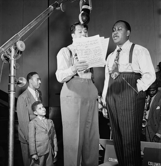 Portrait of Jonah Jones and Cab Calloway, Columbia studio, New York, N.Y., ca. Mar. 1947. Creator: William Paul Gottlieb.