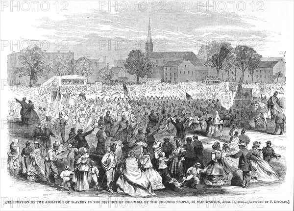 Celebration of The Abolition of Slavery in the District of Columbia by the..., April 19, 1866. Creator: Frederick Dielman.