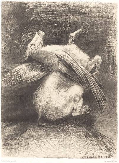 L'Aile impuissante n'eleva point la bete en ces noirs espaces (The impotent wing did not lift..., 18 Creator: Odilon Redon.