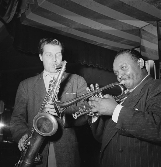 Portrait of Rex William Stewart and Charlie Barnet, Aquarium, New York, N.Y., ca. Aug. 1946. Creator: William Paul Gottlieb.