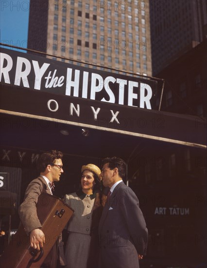 Portrait of Toots Thielemans, Adele Girard, and Joe Marsala, Onyx, New York, N.Y., ca. 1948. Creator: William Paul Gottlieb.