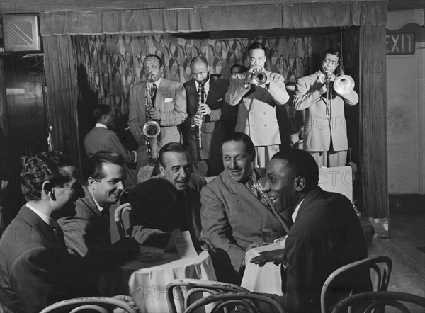 Portrait of Ben Webster, Eddie (Emmanuel) Barefield, Buck Clayton, Benny Morton...N.Y., 1947. Creator: William Paul Gottlieb.