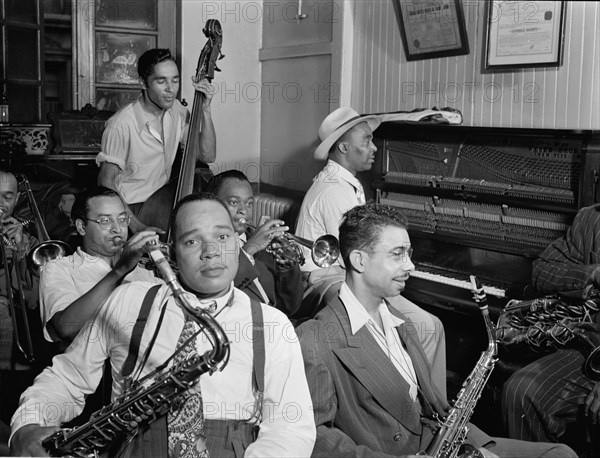 Portrait of Joe Thomas and Eddie Wilcox, Loyal Charles Lodge No. 167, New York, ca. Oct. 1947. Creator: William Paul Gottlieb.