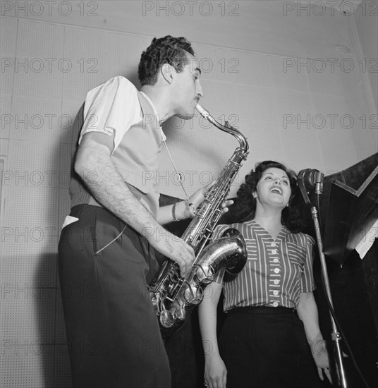 Portrait of Charlie Ventura and Lilyann Carol, National studio, New York, N.Y., ca. Oct. 1946. Creator: William Paul Gottlieb.