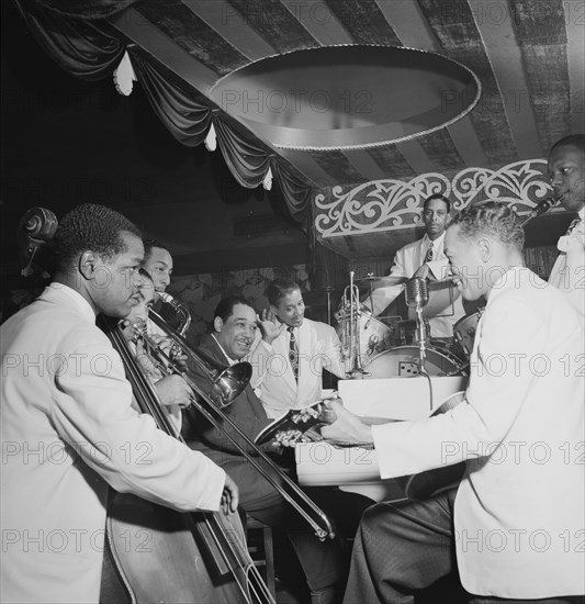 Portrait of Junior Raglin, Lawrence Brown, Johnny Hodges, Duke Ellington...Aquarium, N.Y., 1946. Creator: William Paul Gottlieb.