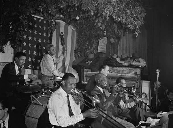 Portrait of Bunk Johnson, George Lewis, Alcide Pavageau, Kaiser Marshall..., N.Y., c. June 1946. Creator: William Paul Gottlieb.