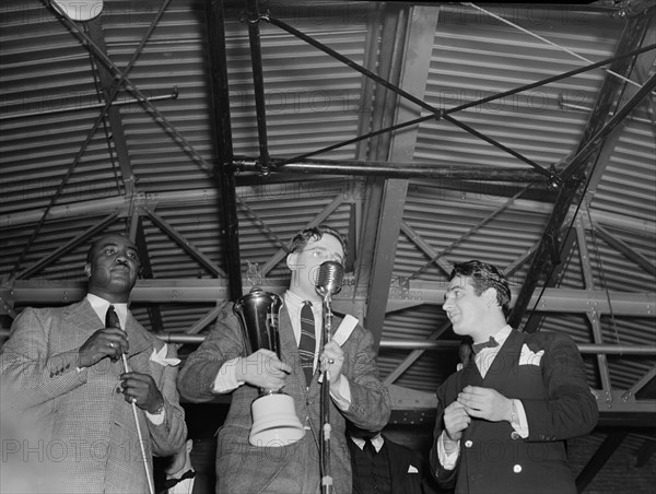 Portrait of Jimmie Lunceford, William P. Gottlieb, and Gene Krupa, Washington, D.C., ca. 1940. Creator: Delia Potofsky Gottlieb.