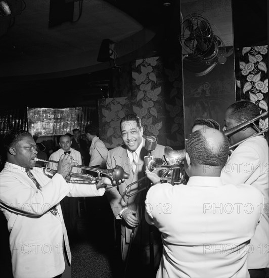 Portrait of Duke Ellington, Cat Anderson, and Sidney De Paris(?), Aquarium, New York, N.Y., 1946. Creator: William Paul Gottlieb.