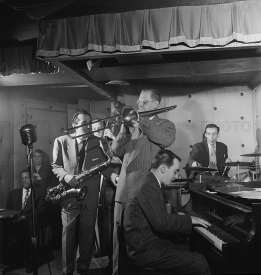 Portrait of Charlie Ventura, Curley Russell, Bill Harris, Ralph Burns...Three Deuces, N.Y., 1947. Creator: William Paul Gottlieb.