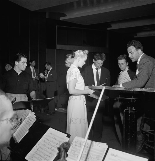 Portrait of Gordon MacRae, Jerry Wald, Mel Tormé, Jerry..., Saturday Teentimers Show, N.Y., 1947. Creator: William Paul Gottlieb.