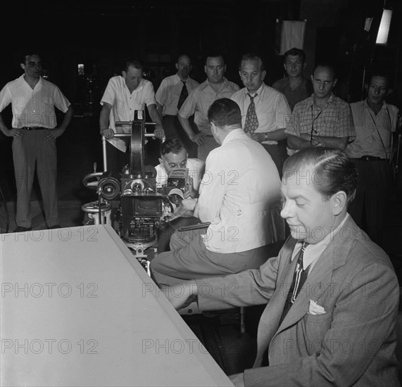 Portrait of Claude Thornhill, Columbia Pictures studio, the making of Beautiful Doll, N.Y., 1947. Creator: William Paul Gottlieb.