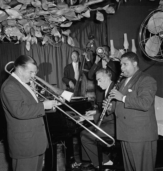 Portrait of Art Hodes, Pops Foster, Cecil (Xavier) Scott, and George Luggi, Ole South, N.Y., 1946. Creator: William Paul Gottlieb.