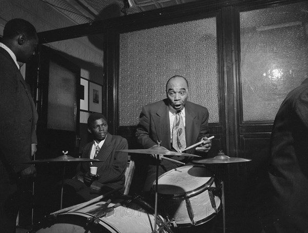 Portrait of Freddie Moore and Joe Thomas...Gottlieb's office party, Jamaica, Queens, N.Y., ca.1948. Creator: William Paul Gottlieb.