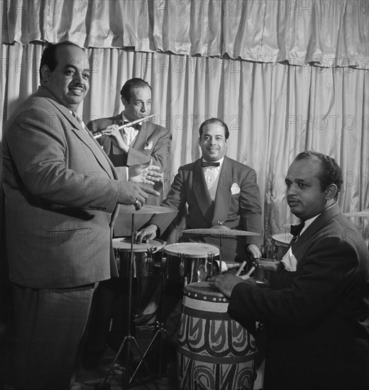 Portrait of Noro Morales, Ismael Morales, and Humberto López Morales, Glen Island Casino, N.Y., 1947 Creator: William Paul Gottlieb.