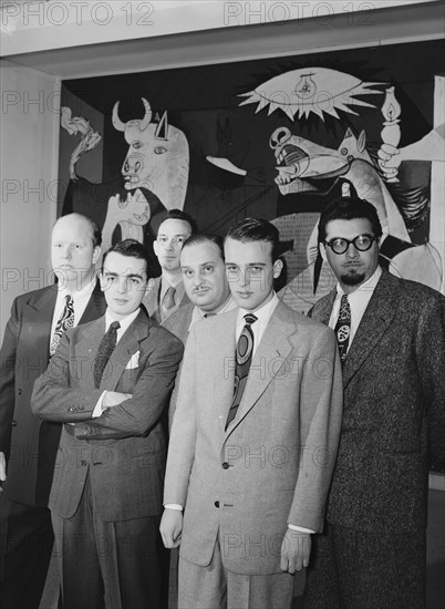 Portrait of Edwin A. Finckel, Ralph Burns, Eddie Sauter, Johnny..., Museum of Modern Art, N.Y., 1947 Creator: William Paul Gottlieb.