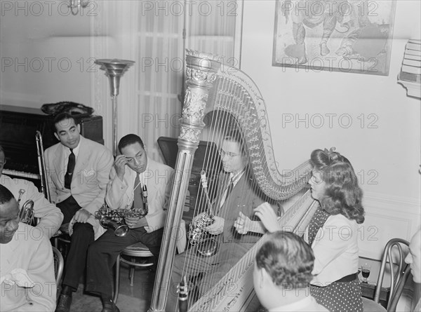 Portrait of Lawrence Brown, Johnny Hodges, and Adele Girard, Turkish Embassy, Washington, D.C., 1930 Creator: William Paul Gottlieb.