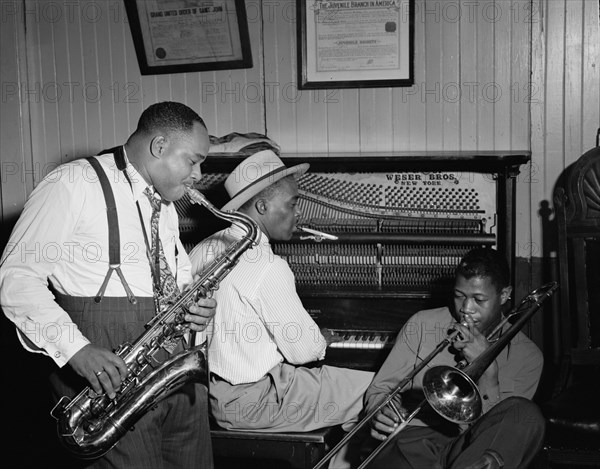 Portrait of Joe Thomas and Eddie Wilcox, Loyal Charles Lodge No. 167, New York, N.Y., ca. Oct. 1947. Creator: William Paul Gottlieb.