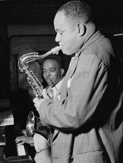 Portrait of Joe Thomas and Eddie Wilcox, Loyal Charles Lodge No. 167, New York, N.Y., ca. Oct. 1947. Creator: William Paul Gottlieb.