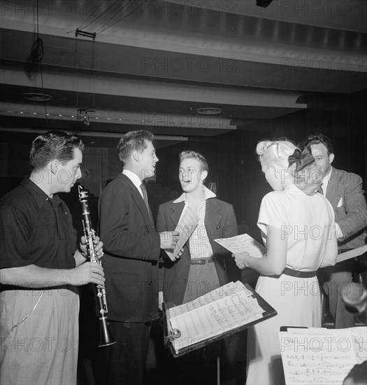 Portrait of Jerry Wald, Gordon MacRae, Mel Tormé, Marion Hutton...Saturday Teentimers Show, NY, 1947 Creator: William Paul Gottlieb.