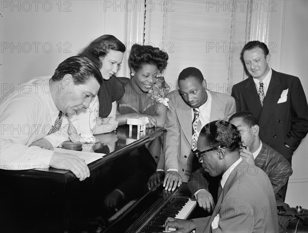 Portrait of Jack Teagarden, Dixie Bailey, Mary Lou Williams...Mary Lou Williams' apartment, NY, 1947 Creator: William Paul Gottlieb.