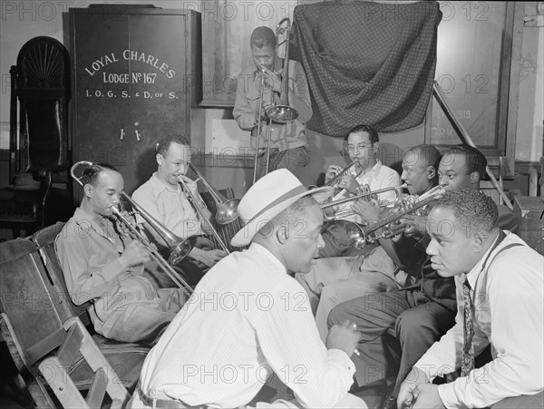 Portrait of Joe Thomas and Eddie Wilcox, Loyal Charles Lodge No. 167, New York, N.Y., ca. Oct. 1947. Creator: William Paul Gottlieb.