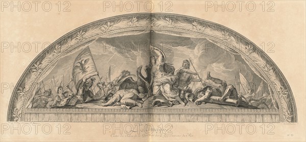 L'Allemagne Cintre du Salon de la Guerre du côté des appartemens du Roi...[pl. 37], pub 1752. Creators: Jean-Baptiste Masse, Louis Desplaces.