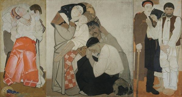 Triptych "Life" (Love. Family. Return.) , 1925-1927. Creator: Krychevsky, Fedir (1879-1947).