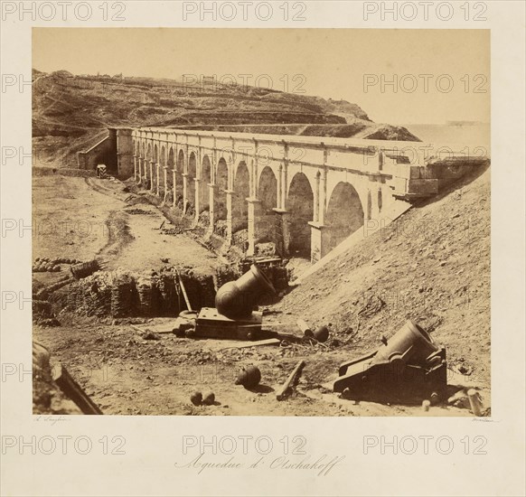 Ushakov's Aqueduct. From: Souvenir de la Guerre de Crimee, 1855. Creator: Langlois, Jean-Charles (1789-1870).