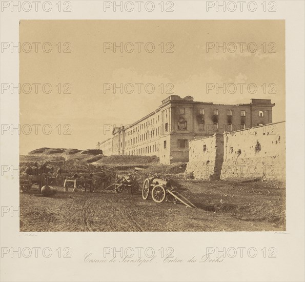 Barracks of Sevastopol. Entry to the Docks. From: Souvenir de la Guerre de Crimee, 1855. Creator: Méhédin, Léon-Eugène (1828-1905).