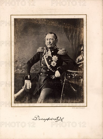 Portrait of General Yakov Vasilievich Zakharzhevsky (1780-1865), 1857. Creator: Dauthendey, Carl Albert (1819-1896).