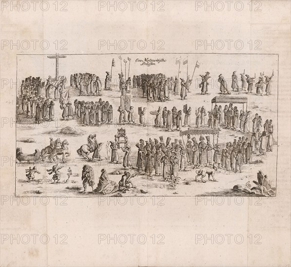 A Muscovite procession (Illustration from Travels to the Great Duke of Muscovy and the King..., 1634 Creator: Anonymous.