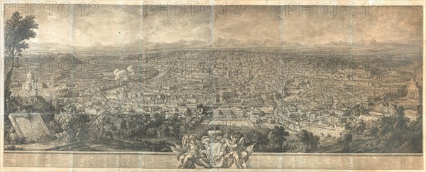 Prospetto dell'Alma Città di Roma visto dal Monte Gianciolo, c. 1750. Creator: Vasi, Giuseppe (1710-1782).