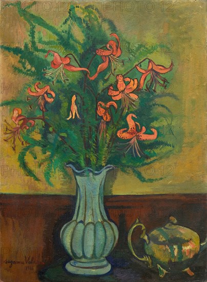 Vase de Fleurs et Théière, 1916. Creator: Valadon, Suzanne (1865-1938).