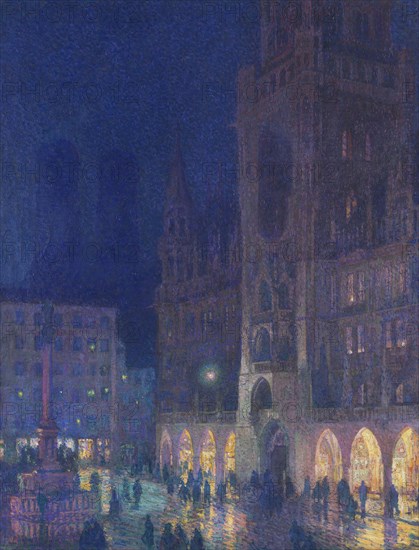 Munich, Marienplatz, 1908. Creator: Palmié, Charles Johann (1863-1911).