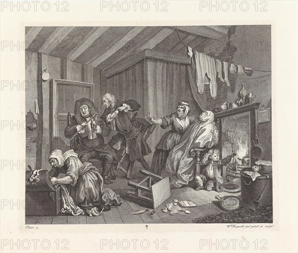 A Harlot's Progress. Plate 5: Moll dying of syphilis, 1732. Creator: Hogarth, William (1697-1764).