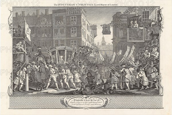 Series "Industry and Idleness", Plate 12: The Industrious 'Prentice Lord-Mayor of London, 1747. Creator: Hogarth, William (1697-1764).